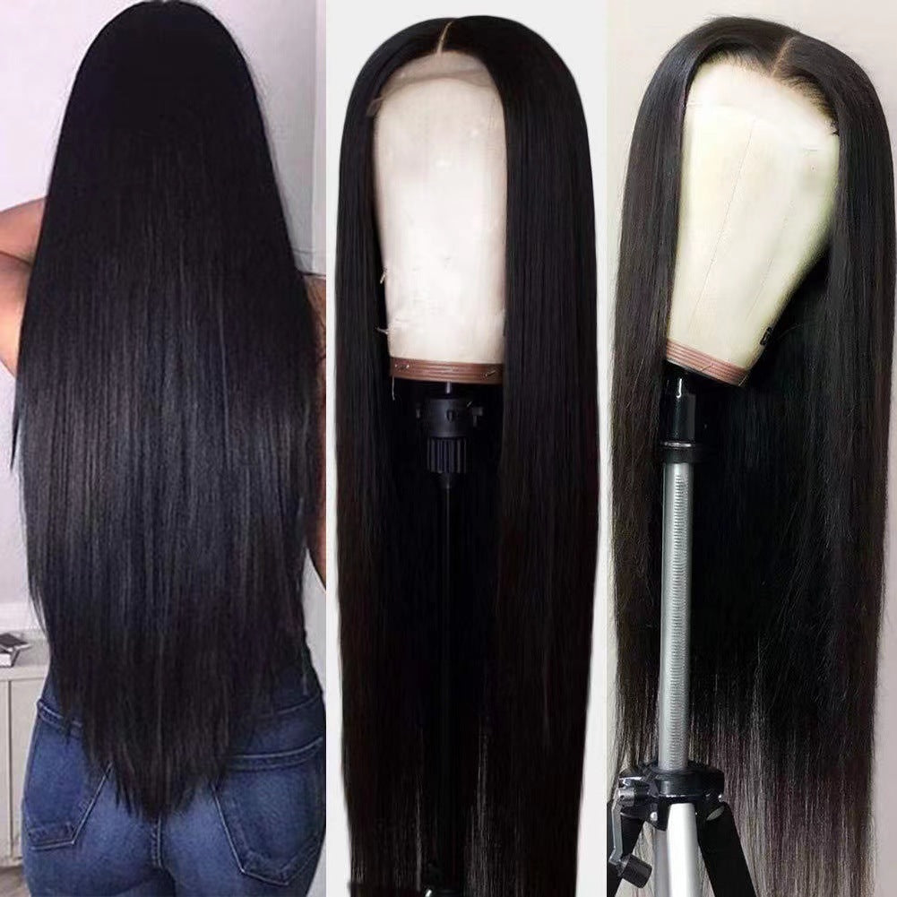 Hand-woven Front Long Straight Hair 13x4 Lace Wig Sheath
