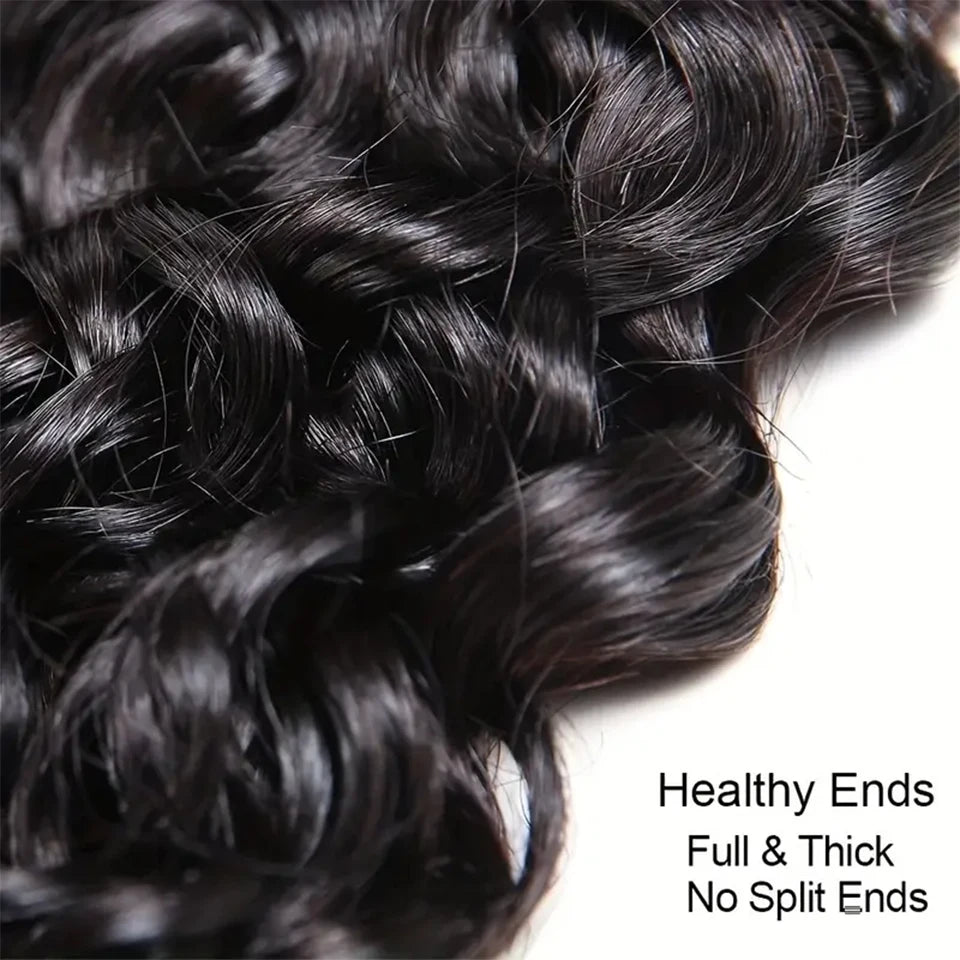 Short Kinky Curly Human Hair Bundles With Closure 100% Unprocessed Hair Weft Extensions Tissage Humain Hair Natural Remy Hair