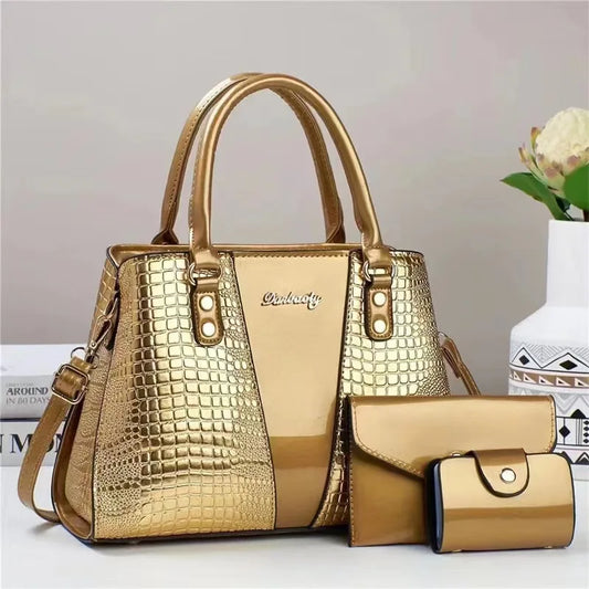 2024 Large Capacity Crocodile Patterned Crossbody Composite Bag High Quality PU Single Shoulder Tote Bags Women Fashion Handbags