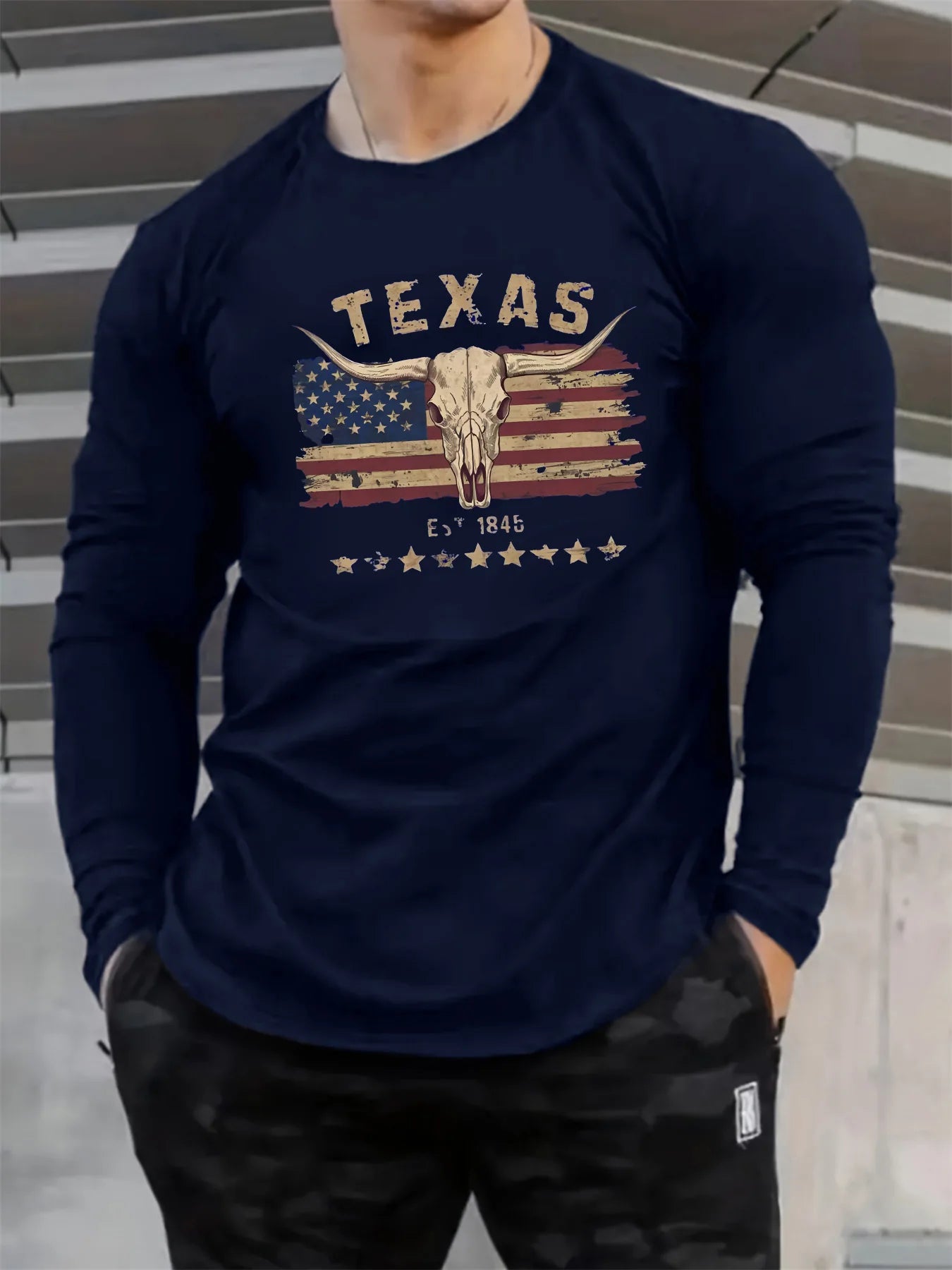 Men's 100% pure cotton loose and comfortable casual fashion wild west T-shirt