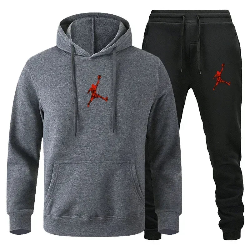 2025 Autumn/Winter Men's jogging Fitness sportswear Set: Fashionable long-sleeved sweater