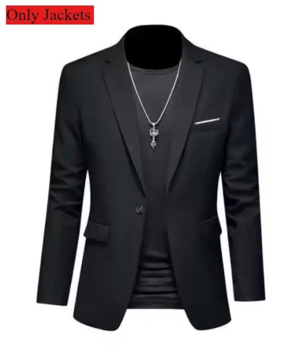 Men's Business Casual Wedding Suit Black Two-Piece Set with Waistcoat And Trousers Fashionable And Handsome Trend