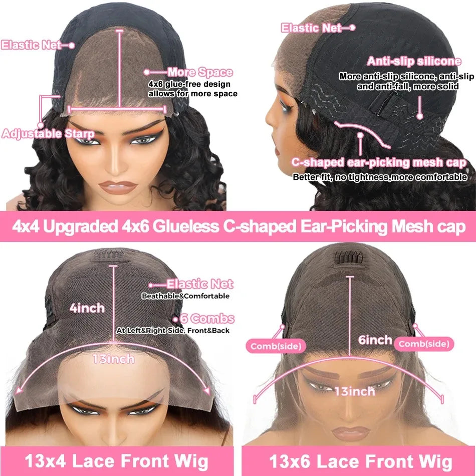 Hidden Strap Body Wave 360 HD Full Lace Front Wigs Human Hair Pre Plucked 12A Glueless Brazilian Virgin Wig With Drawstring