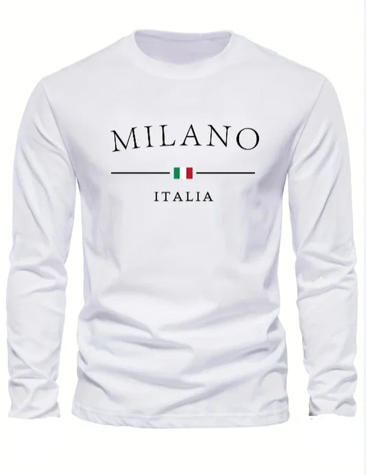 Men's 3D Printed Long Sleeve T-Shirt Casual Fashion Crew Neck T-Shirt Sports Top Daily Comfort Light Breathable Quick Dry