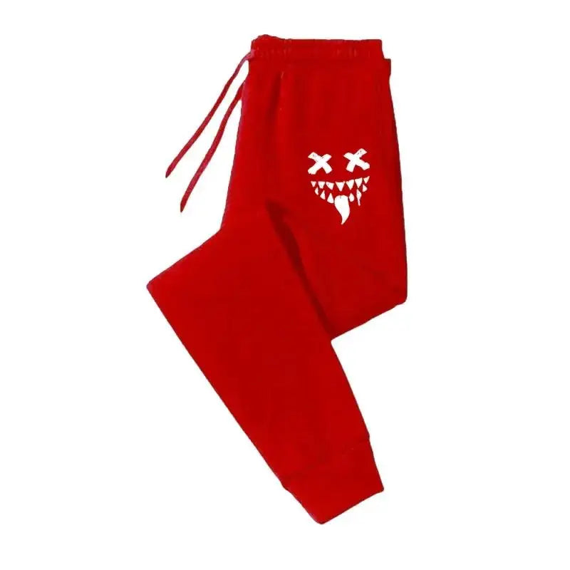 Men Casual Pants for Daily Wear with Jogging Pants Autumn Winter Men's Sweatpants Monste Smile Printed Lace-up Sweatpants