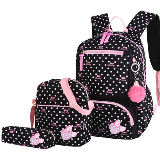 3pcs/set Printing School Bags Backpack Schoolbag fashion kid lovely