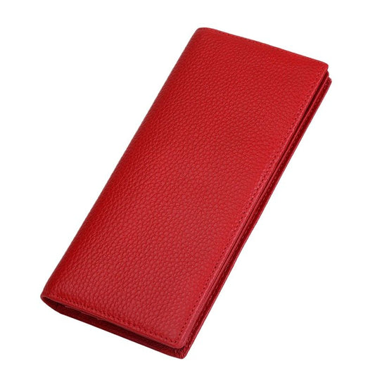 Fashion Genuine Leather Women Wallets RFID Blocking Long Slim Bifold Lady Card Holder Purse