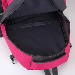 Bright Pink Casual Sports Backpack - Trendy Large Capacity Adjustable Travel Bag with Multiple Compartments, Durable Oxford Material, Perfect for Outdoor Adventures & Daily Use