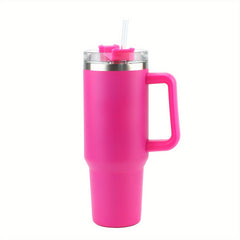 [Reusable Vacuum Tumbler] 1pc 40oz Tumbler With Handle Straw Lid, ReusableSteep