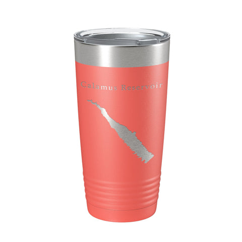 Calamus Reservoir Tumbler Lake Map Travel Mug Insulated Laser Engraved Coffee Cup Nebraska 20 oz