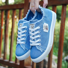 Women'S Casual Round Toe Solid Color Canvas Shoes, Small White,