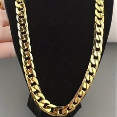 2pcs 2-Piece Men's 18K Gold Plated Necklace & Bracelet Set