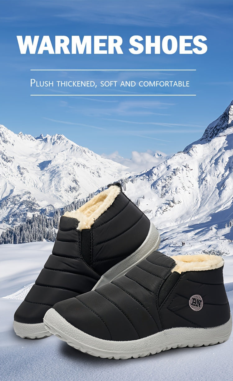Women'S Winter Snow Boots, Warm And Plush, Short Boots, Shoes, Thickened, Flat-Soled Footwear.