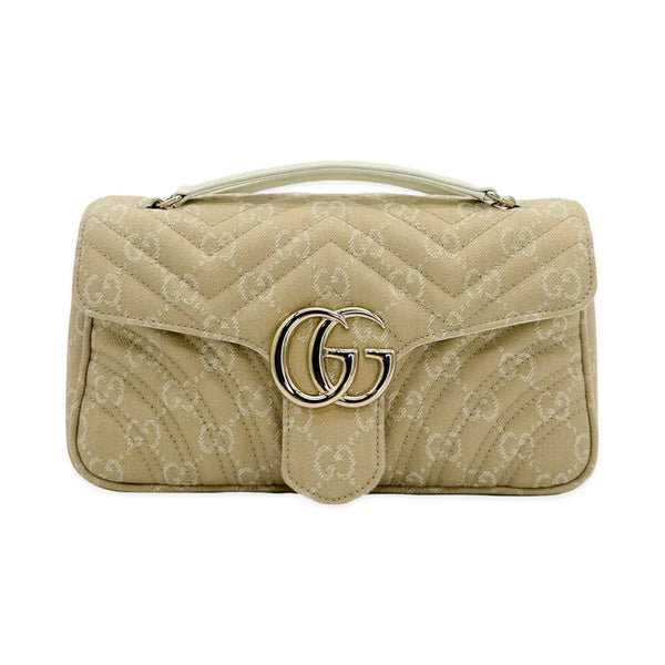 Gucci GG Canvas Quilted Mixed Media Marmont Bag