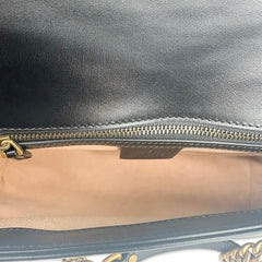 GUCCI  Quilted Leather GG Marmont Small Flap Chain Bag