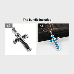 Metal Cross Necklace Simple Cross Pendant With Chain Necklace