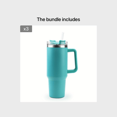 [Reusable Vacuum Tumbler] 1pc 40oz Tumbler With Handle Straw Lid, ReusableSteep