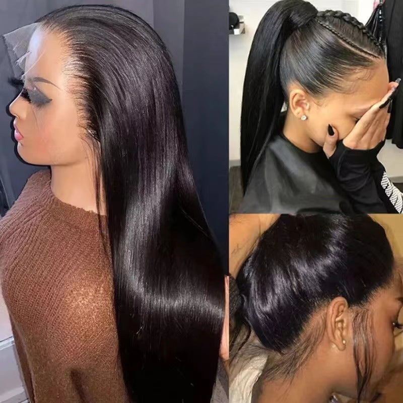 Hand-woven Front Long Straight Hair 13x4 Lace Wig Sheath