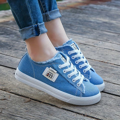 Women'S Casual Round Toe Solid Color Canvas Shoes, Small White,