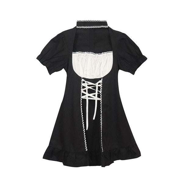 Puff Sleeve Dress Maid Outfit Girl Soft Girl