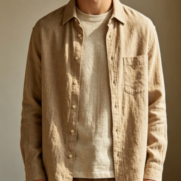 European And American Khaki Men's Shirts