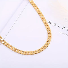 2pcs 2-Piece Men's 18K Gold Plated Necklace & Bracelet Set