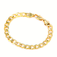 2pcs 2-Piece Men's 18K Gold Plated Necklace & Bracelet Set