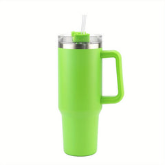 [Reusable Vacuum Tumbler] 1pc 40oz Tumbler With Handle Straw Lid, ReusableSteep