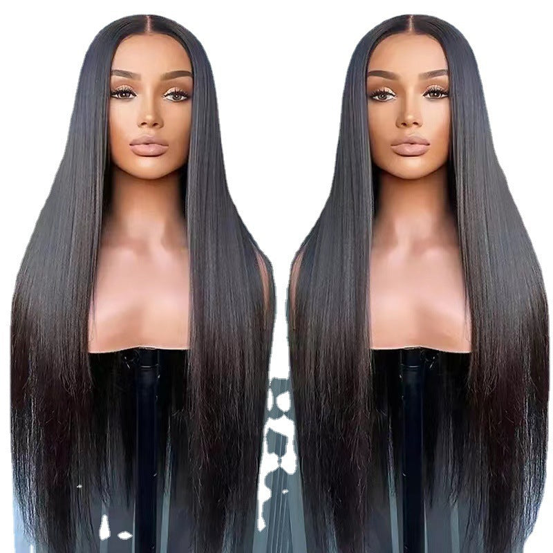 Hand-woven Front Long Straight Hair 13x4 Lace Wig Sheath