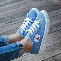 Women'S Casual Round Toe Solid Color Canvas Shoes, Small White,