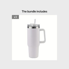 [Reusable Vacuum Tumbler] 1pc 40oz Tumbler With Handle Straw Lid, ReusableSteep