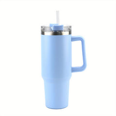 [Reusable Vacuum Tumbler] 1pc 40oz Tumbler With Handle Straw Lid, ReusableSteep