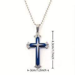 Metal Cross Necklace Simple Cross Pendant With Chain Necklace