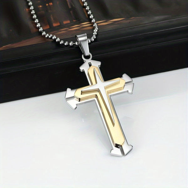 Metal Cross Necklace Simple Cross Pendant With Chain Necklace
