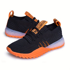 [Couple's Striped Sports Shoes] Breathable Couple's Striped Low Top Lace Up Casual FabInsole, Rubber and