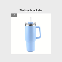 [Reusable Vacuum Tumbler] 1pc 40oz Tumbler With Handle Straw Lid, ReusableSteep