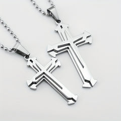 Metal Cross Necklace Simple Cross Pendant With Chain Necklace