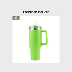 [Reusable Vacuum Tumbler] 1pc 40oz Tumbler With Handle Straw Lid, ReusableSteep