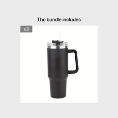 [Reusable Vacuum Tumbler] 1pc 40oz Tumbler With Handle Straw Lid, ReusableSteep