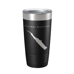 Calamus Reservoir Tumbler Lake Map Travel Mug Insulated Laser Engraved Coffee Cup Nebraska 20 oz