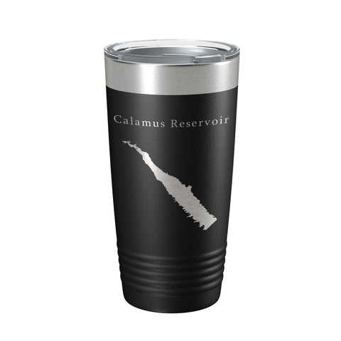Calamus Reservoir Tumbler Lake Map Travel Mug Insulated Laser Engraved Coffee Cup Nebraska 20 oz