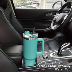 [Reusable Vacuum Tumbler] 1pc 40oz Tumbler With Handle Straw Lid, ReusableSteep