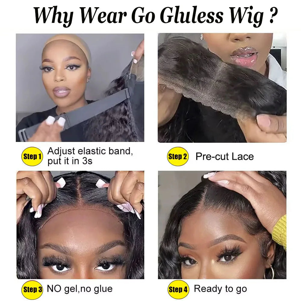 Jerry Curly Lace Front Short Bob Glueless Wigs Human Hair 4x4 Closure Wigs Pre Cut Lace Ready to Wear 13x4 Front Wigs For Women