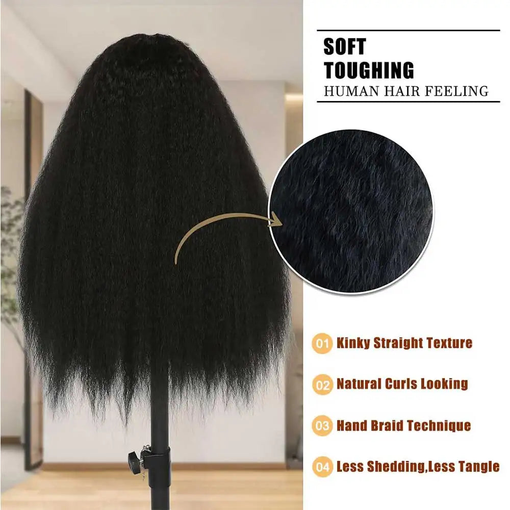 Invisible Strap 360 Full Hd Lace Glueless Wig Kinky Straight Human Hair Wig Lace Front Wig Drawstring 360 Frontal Wig 30 Inch