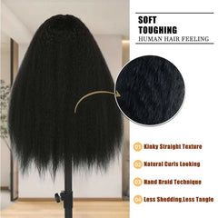 Invisible Strap 360 Full Hd Lace Glueless Wig Kinky Straight Human Hair Wig Lace Front Wig Drawstring 360 Frontal Wig 30 Inch