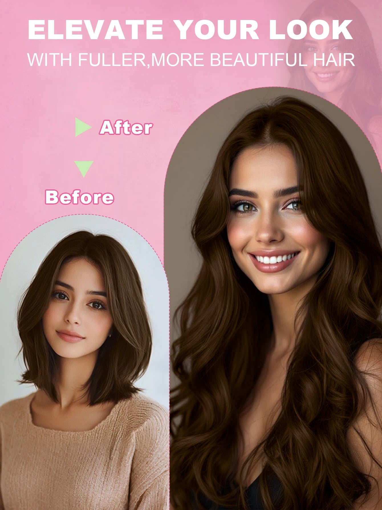 "I" Tip Human Hair Extensions 50 Strands Straight Remy Pre-Bonded Add Length & Volume Natural Looking Hair Extensions P18/613