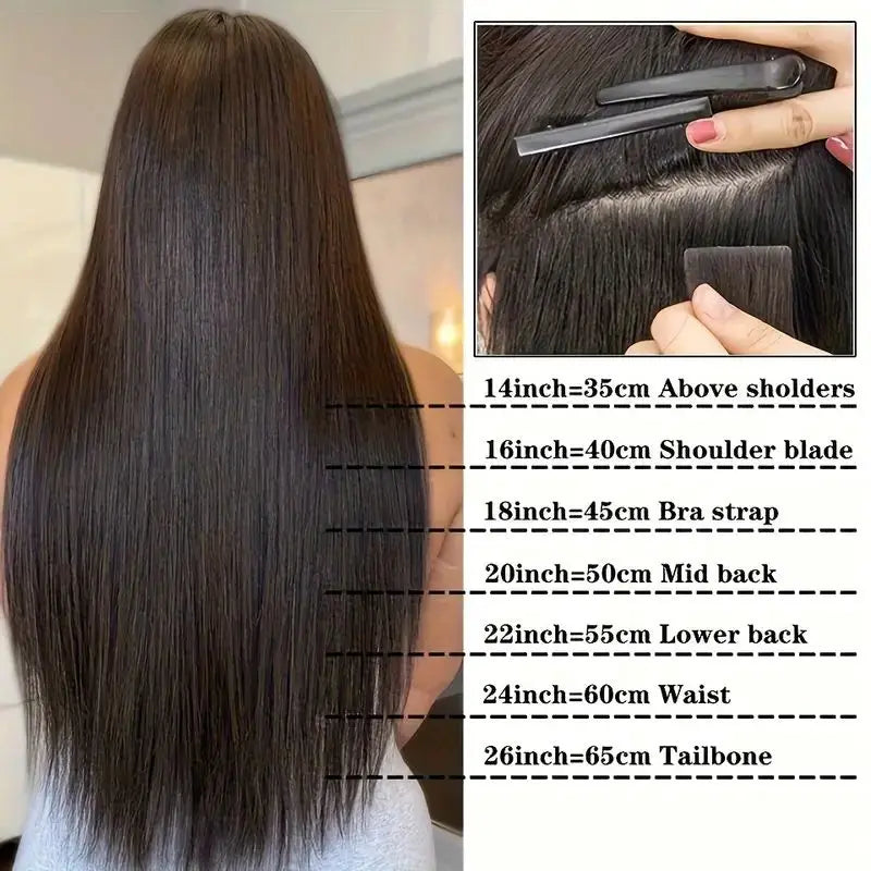 Tape in Hair Extensions Natural Human Hair Brazilian Origina Hair 100% Real Human Hair Extensions 20 Pcs Straight for Women