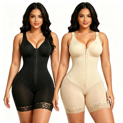 Women's Colombian Bodysuit Shapewear – Plus Size Tummy Control with Adjustable Front Zipper, Lifts Hips & Shapes Waist, Breathable & Comfortable for All-Day Wear
