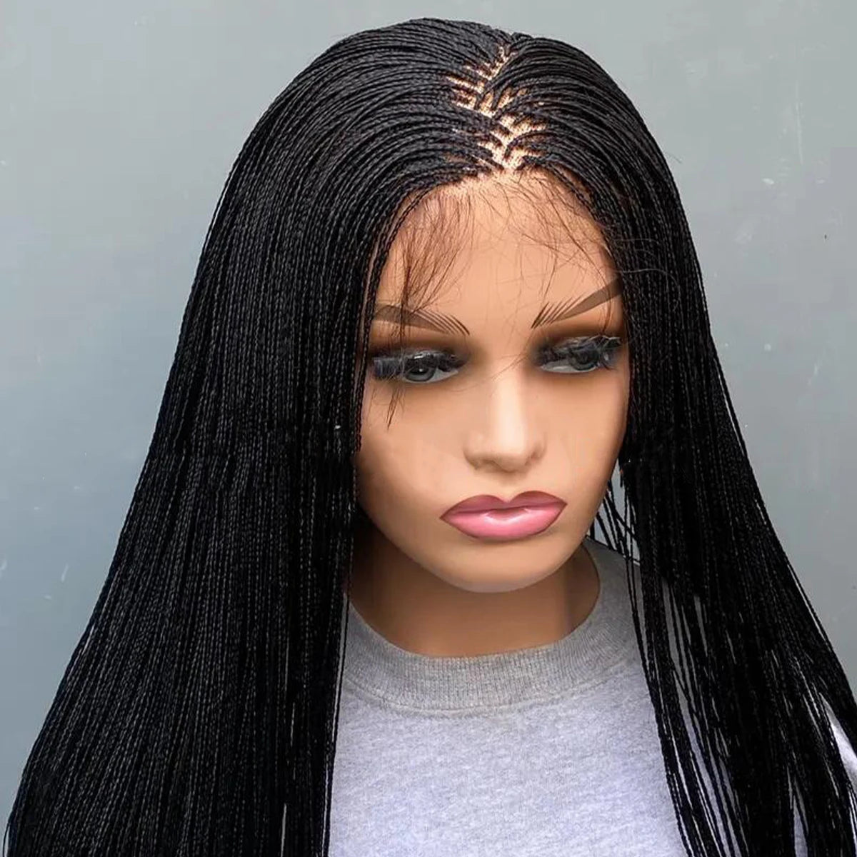 Glueless Micro Braid braided wig on 5x5 HD lace Frontal wig Customizable  braid wigs human