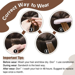 Tape in Hair Extensions Human Hair Seamless Tape in Hair Extensions Invisible Tape ins Virgin Remy Human Hair 50g/pack